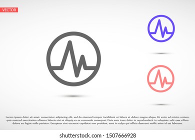 Heart beat pulse flat icon for medical applications and websites. Heartbeat / heart beat pulse icon. Heart beat flat vector icon for medical apps and websites icon.