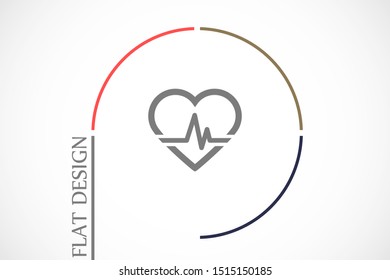 Heart beat pulse flat icon for medical applications and websites. Heartbeat / heart beat pulse icon. Heart beat flat vector icon for medical apps and websites icon.
