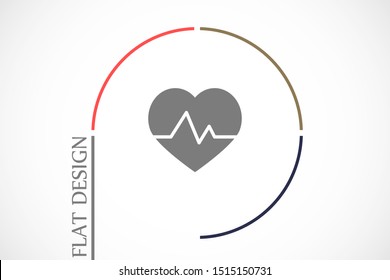 Heart beat pulse flat icon for medical applications and websites. Heartbeat / heart beat pulse icon. Heart beat flat vector icon for medical apps and websites icon.