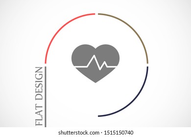 Heart beat pulse flat icon for medical applications and websites. Heartbeat / heart beat pulse icon. Heart beat flat vector icon for medical apps and websites icon.