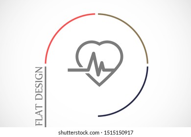 Heart beat pulse flat icon for medical applications and websites. Heartbeat / heart beat pulse icon. Heart beat flat vector icon for medical apps and websites icon.