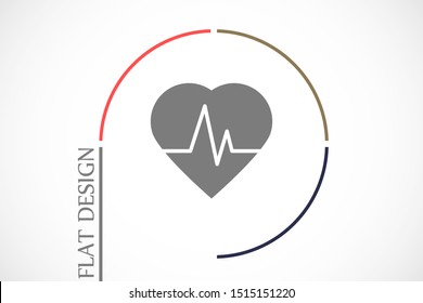 Heart beat pulse flat icon for medical applications and websites. Heartbeat / heart beat pulse icon. Heart beat flat vector icon for medical apps and websites icon.