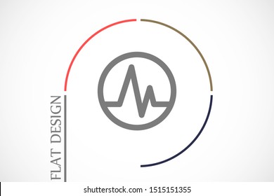 Heart beat pulse flat icon for medical applications and websites. Heartbeat / heart beat pulse icon. Heart beat flat vector icon for medical apps and websites icon.