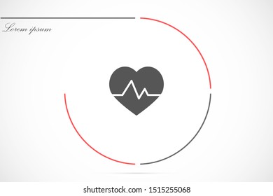 Heart beat pulse flat icon for medical applications and websites. Heartbeat / heart beat pulse icon. Heart beat flat vector icon for medical apps and websites icon.