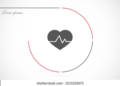 Heart beat pulse flat icon for medical applications and websites. Heartbeat / heart beat pulse icon. Heart beat flat vector icon for medical apps and websites icon.