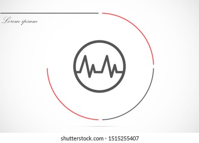 Heart beat pulse flat icon for medical applications and websites. Heartbeat / heart beat pulse icon. Heart beat flat vector icon for medical apps and websites icon.