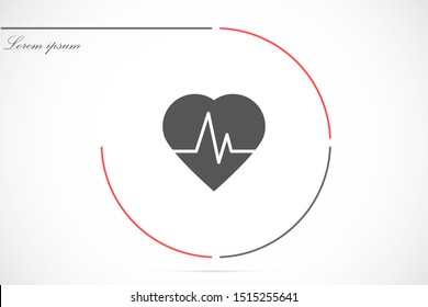 Heart beat pulse flat icon for medical applications and websites. Heartbeat / heart beat pulse icon. Heart beat flat vector icon for medical apps and websites icon.