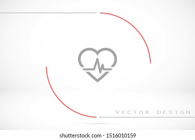 Heart beat pulse flat icon for medical applications and websites. Heartbeat / heart beat pulse icon. Heart beat flat vector icon for medical apps and websites icon.