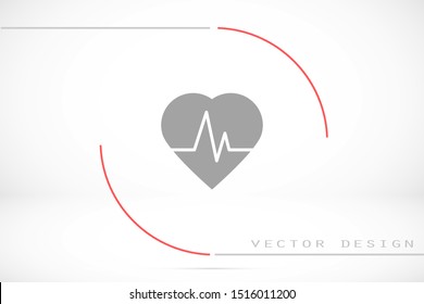 Heart beat pulse flat icon for medical applications and websites. Heartbeat / heart beat pulse icon. Heart beat flat vector icon for medical apps and websites icon.