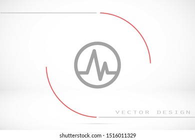 Heart beat pulse flat icon for medical applications and websites. Heartbeat / heart beat pulse icon. Heart beat flat vector icon for medical apps and websites icon.