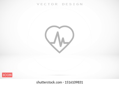 Heart beat pulse flat icon for medical applications and websites. Heartbeat / heart beat pulse icon. Heart beat flat vector icon for medical apps and websites icon.