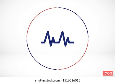 Heart beat pulse flat icon for medical applications and websites. Heartbeat / heart beat pulse icon. Heart beat flat vector icon for medical apps and websites icon.