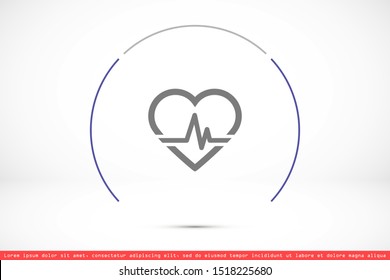 Heart beat pulse flat icon for medical applications and websites. Heartbeat / heart beat pulse icon. Heart beat flat vector icon for medical apps and websites icon. 