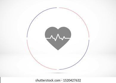Heart beat pulse flat icon for medical applications and websites. Heartbeat / heart beat pulse icon. Heart beat flat vector icon for medical apps and websites icon.
