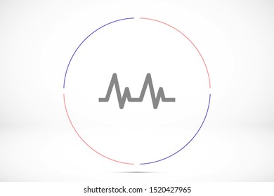 Heart beat pulse flat icon for medical applications and websites. Heartbeat / heart beat pulse icon. Heart beat flat vector icon for medical apps and websites icon.