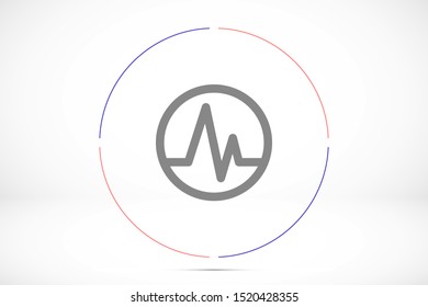 Heart beat pulse flat icon for medical applications and websites. Heartbeat / heart beat pulse icon. Heart beat flat vector icon for medical apps and websites icon.