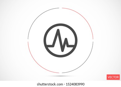 Heart beat pulse flat icon for medical applications and websites. Heartbeat / heart beat pulse icon. Heart beat flat vector icon for medical apps and websites icon.