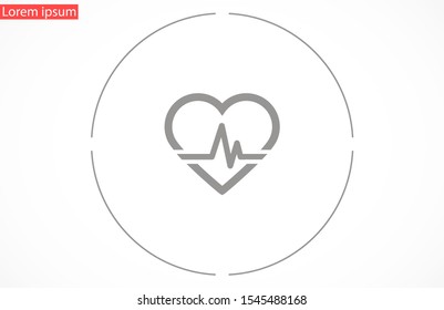 Heart beat pulse flat icon for medical applications and websites. Heartbeat / heart beat pulse icon. Heart beat flat vector icon for medical apps and websites icon.