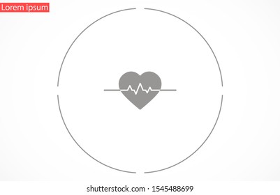 Heart beat pulse flat icon for medical applications and websites. Heartbeat / heart beat pulse icon. Heart beat flat vector icon for medical apps and websites icon.