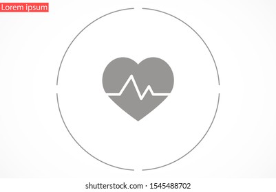 Heart beat pulse flat icon for medical applications and websites. Heartbeat / heart beat pulse icon. Heart beat flat vector icon for medical apps and websites icon.