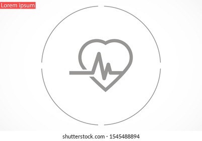 Heart beat pulse flat icon for medical applications and websites. Heartbeat / heart beat pulse icon. Heart beat flat vector icon for medical apps and websites icon.