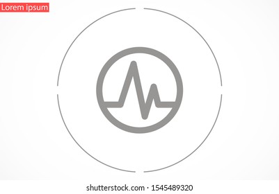 Heart beat pulse flat icon for medical applications and websites. Heartbeat / heart beat pulse icon. Heart beat flat vector icon for medical apps and websites icon.