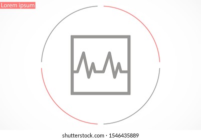 Heart beat pulse flat icon for medical applications and websites. 