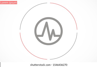 Heart beat pulse flat icon for medical applications and websites. 