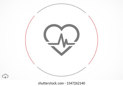 Heart beat pulse flat icon for medical applications and websites. Heartbeat / heart beat pulse icon. Heart beat flat vector icon for medical apps and websites icon.