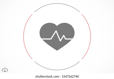 Heart beat pulse flat icon for medical applications and websites. Heartbeat / heart beat pulse icon. Heart beat flat vector icon for medical apps and websites icon.