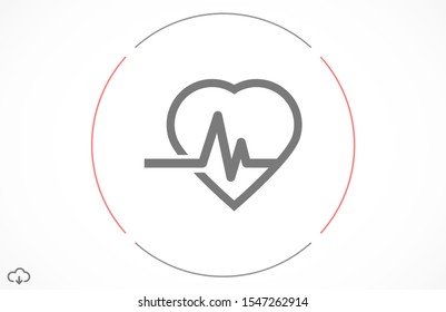 Heart beat pulse flat icon for medical applications and websites. Heartbeat / heart beat pulse icon. Heart beat flat vector icon for medical apps and websites icon.