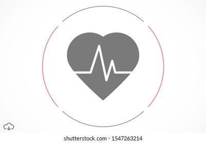 Heart beat pulse flat icon for medical applications and websites. Heartbeat / heart beat pulse icon. Heart beat flat vector icon for medical apps and websites icon.