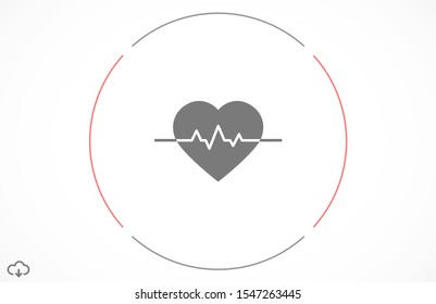Heart beat pulse flat icon for medical applications and websites. Heartbeat / heart beat pulse icon. Heart beat flat vector icon for medical apps and websites icon.
