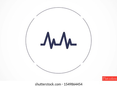 Heart beat pulse flat icon for medical applications and websites. Heartbeat / heart beat pulse icon. Heart beat flat vector icon for medical apps and websites icon.