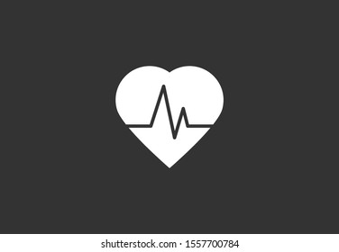 Heart beat pulse flat icon for medical applications and websites. Heartbeat / heart beat pulse icon. Heart beat flat vector icon for medical apps and websites icon.