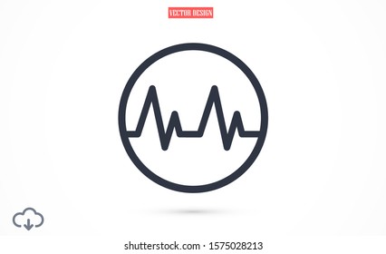 Heart beat pulse flat icon for medical applications and websites. Heartbeat / heart beat pulse icon. Heart beat flat vector icon for medical apps and websites icon. 