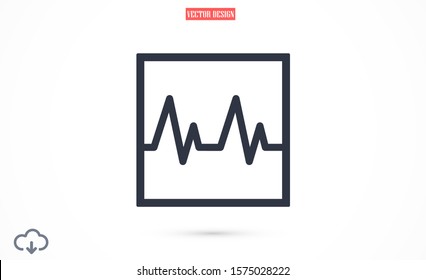 Heart beat pulse flat icon for medical applications and websites. Heartbeat / heart beat pulse icon. Heart beat flat vector icon for medical apps and websites icon. 