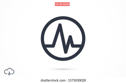 Heart beat pulse flat icon for medical applications and websites. Heartbeat / heart beat pulse icon. Heart beat flat vector icon for medical apps and websites icon. 