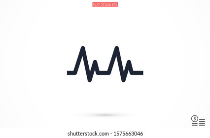 Heart beat pulse flat icon for medical applications and websites. Heartbeat / heart beat pulse icon. Heart beat flat vector icon for medical apps and websites icon.