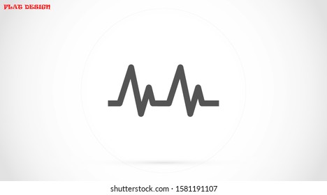 Heart beat pulse flat icon for medical applications and websites. Heartbeat / heart beat pulse icon. Heart beat flat vector icon for medical apps and websites icon. 