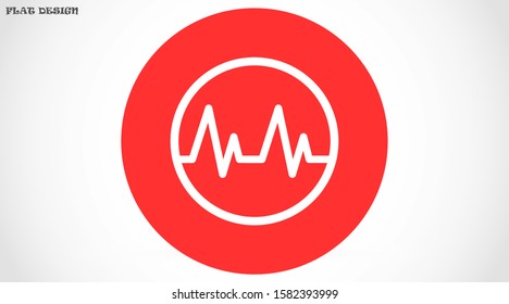 Heart beat pulse flat icon for medical applications and websites. Heartbeat  pulse icon. Heartbeat flat vector icon for medical apps and websites icon. 