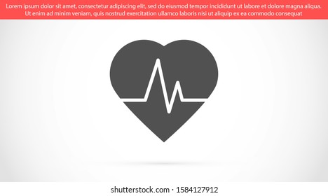 Heart beat pulse flat icon for medical applications and websites. Heartbeat / heart beat pulse icon. Heart beat flat vector icon for medical apps and websites icon. 