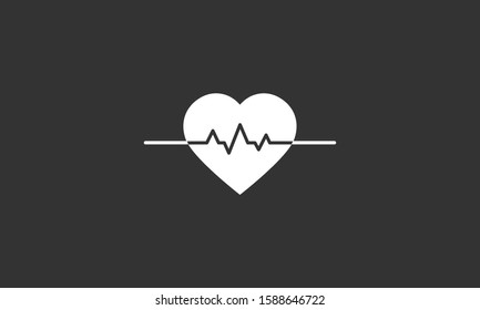 Heart beat pulse flat icon for medical applications and websites. Heartbeat / heart beat pulse icon. Heart beat flat vector icon for medical apps and websites icon.