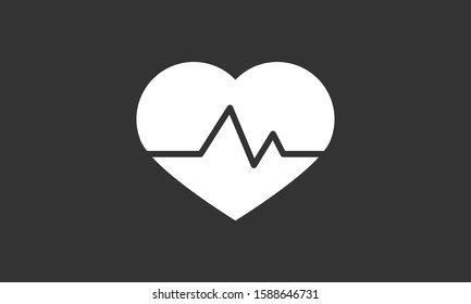 Heart beat pulse flat icon for medical applications and websites. Heartbeat / heart beat pulse icon. Heart beat flat vector icon for medical apps and websites icon.