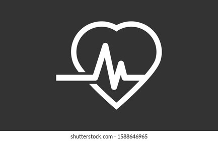 Heart beat pulse flat icon for medical applications and websites. Heartbeat / heart beat pulse icon. Heart beat flat vector icon for medical apps and websites icon.