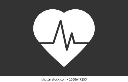 Heart beat pulse flat icon for medical applications and websites. Heartbeat / heart beat pulse icon. Heart beat flat vector icon for medical apps and websites icon.