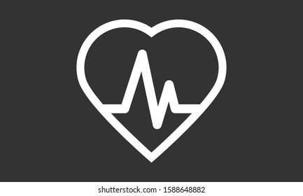 Heart beat pulse flat icon for medical applications and websites. Heartbeat / heart beat pulse icon. Heart beat flat vector icon for medical apps and websites icon.