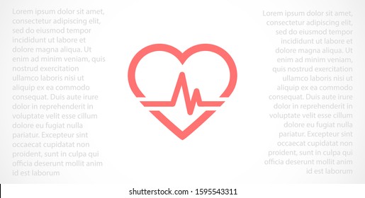 Heart beat pulse flat icon for medical applications and websites. Heartbeat / heart beat pulse icon. Heart beat flat vector icon for medical apps and websites icon.