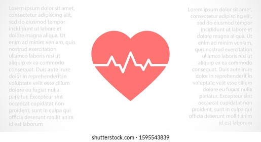 Heart beat pulse flat icon for medical applications and websites. Heartbeat / heart beat pulse icon. Heart beat flat vector icon for medical apps and websites icon.