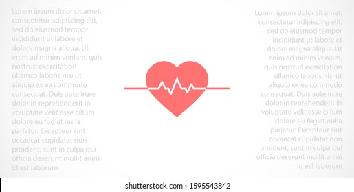 Heart beat pulse flat icon for medical applications and websites. Heartbeat / heart beat pulse icon. Heart beat flat vector icon for medical apps and websites icon.